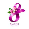 848 March - Happy WomenÃ¢â¬â¢s Day greeting card. Royalty Free Stock Photo